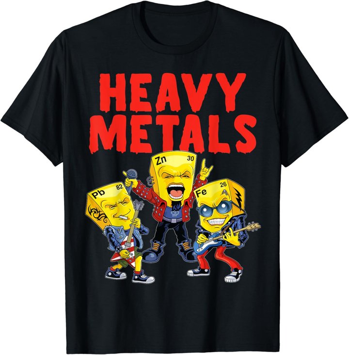 Heavy Metals Chemie Lustiges Periodensystem Witz Wissenschaft T-Shirt