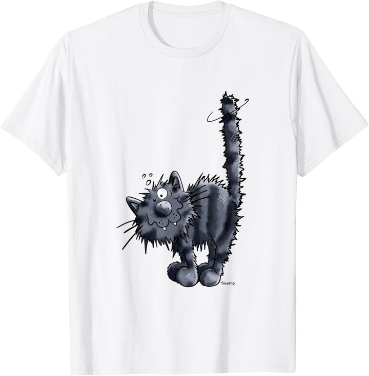 Freche Schwarze Katze T Shirt Katzenmotiv Für Katzenfreunde