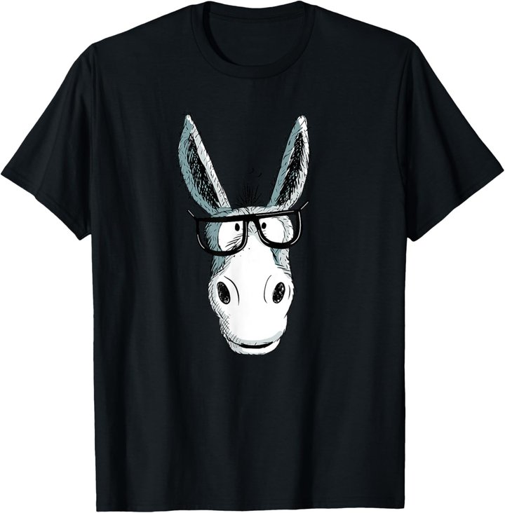 Lustiger Nerd Esel T Shirt I Tiermotiv Funshirt T-Shirt T-Shirt