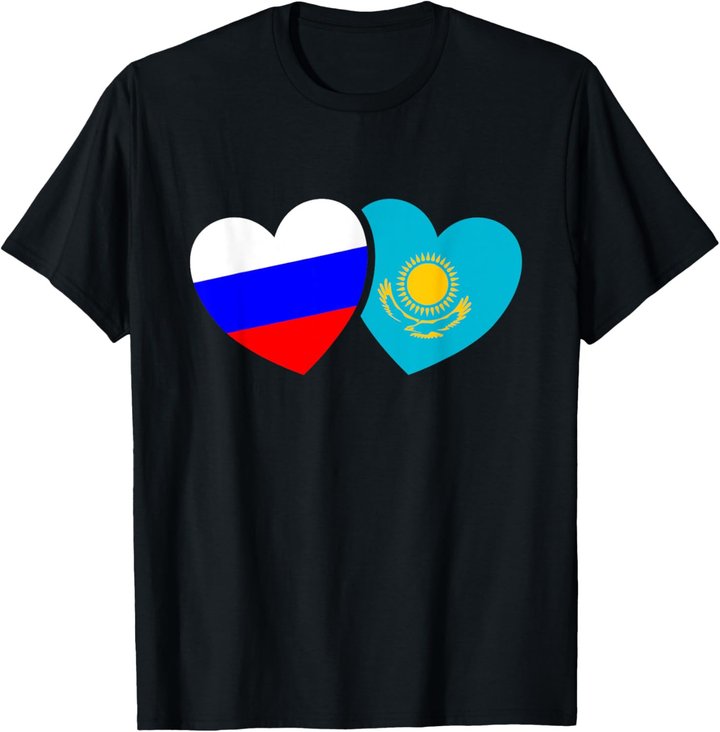Russland Kasachstan Flagge Cccp Udssr Sowjetunion Liebe Herz T-Shirt