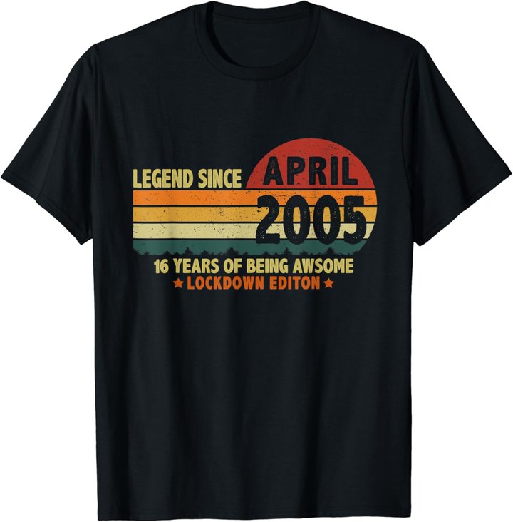 16. Geburtstag Lockdown Vintage Legend Seit April 2005 T-Shirt
