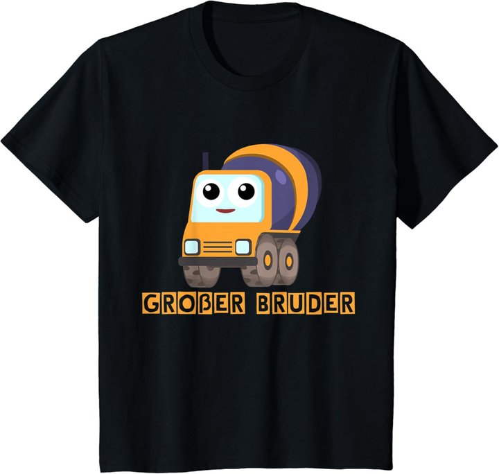 Kinder Großer Bruder Betonmischer Geschwister Geschenk Geburt T-Shirt