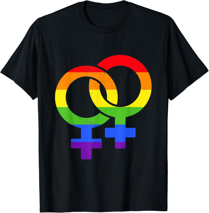 Lesbisch Symbol Regenbogen | Pride LGBT Gleichberechtigung T-Shirt