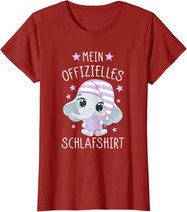 Schlafshirt Schlafanzug Pyjama Nachthemd Elefant T-Shirt