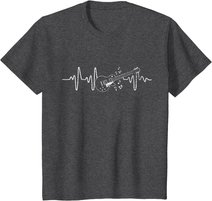 Geschenkidee Für Gitarristen - Herzschlag Gitarre T-Shirt