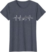 Geschenkidee Für Gitarristen - Herzschlag Gitarre T-Shirt