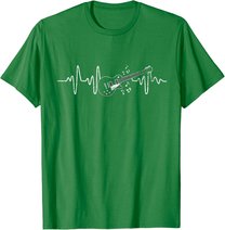 Geschenkidee Für Gitarristen - Herzschlag Gitarre T-Shirt