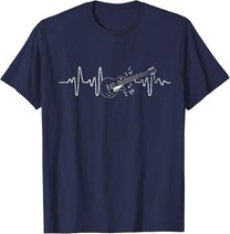 Geschenkidee Für Gitarristen - Herzschlag Gitarre T-Shirt