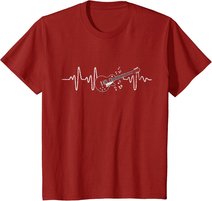 Geschenkidee Für Gitarristen - Herzschlag Gitarre T-Shirt