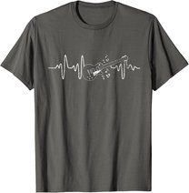 Geschenkidee Für Gitarristen - Herzschlag Gitarre T-Shirt