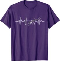 Geschenkidee Für Gitarristen - Herzschlag Gitarre T-Shirt