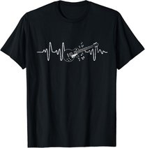 Geschenkidee Für Gitarristen - Herzschlag Gitarre T-Shirt