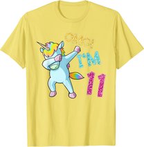 11th Birthday Dab Unicorn T-Shirt Omg 11 Years Old Gift