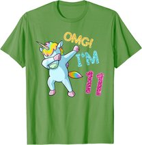 11th Birthday Dab Unicorn T-Shirt Omg 11 Years Old Gift