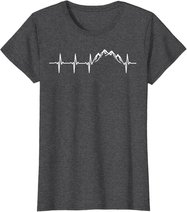 Berge Gebirge Herzschlag Heartbeat Geschenk Für Wanderer T-Shirt