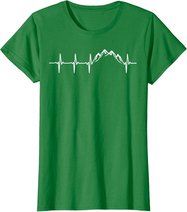 Berge Gebirge Herzschlag Heartbeat Geschenk Für Wanderer T-Shirt
