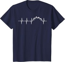 Berge Gebirge Herzschlag Heartbeat Geschenk Für Wanderer T-Shirt