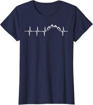Berge Gebirge Herzschlag Heartbeat Geschenk Für Wanderer T-Shirt
