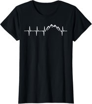 Berge Gebirge Herzschlag Heartbeat Geschenk Für Wanderer T-Shirt