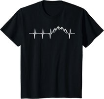 Berge Gebirge Herzschlag Heartbeat Geschenk Für Wanderer T-Shirt