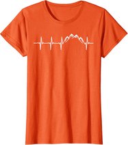 Berge Gebirge Herzschlag Heartbeat Geschenk Für Wanderer T-Shirt