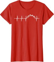 Berge Gebirge Herzschlag Heartbeat Geschenk Für Wanderer T-Shirt
