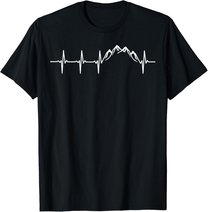 Berge Gebirge Herzschlag Heartbeat Geschenk Für Wanderer T-Shirt