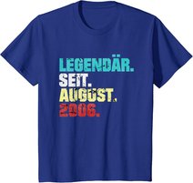 15. Geburtstag Geschenk August 2006 Teenager Jungen Mädchen T-Shirt