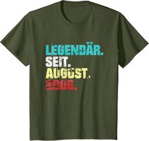 15. Geburtstag Geschenk August 2006 Teenager Jungen Mädchen T-Shirt