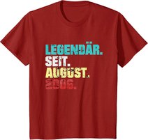 15. Geburtstag Geschenk August 2006 Teenager Jungen Mädchen T-Shirt