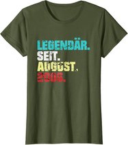 15. Geburtstag Geschenk August 2006 Teenager Jungen Mädchen T-Shirt