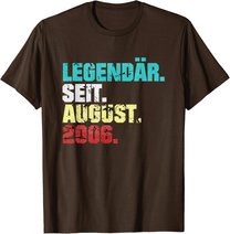 15. Geburtstag Geschenk August 2006 Teenager Jungen Mädchen T-Shirt