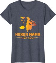 Halloween Hexen Mama Hexe Auf Besen Hexenkostüm T-Shirt