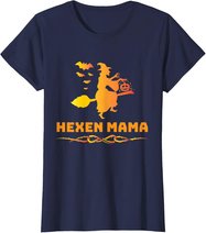 Halloween Hexen Mama Hexe Auf Besen Hexenkostüm T-Shirt
