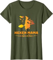 Halloween Hexen Mama Hexe Auf Besen Hexenkostüm T-Shirt