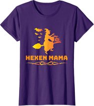 Halloween Hexen Mama Hexe Auf Besen Hexenkostüm T-Shirt