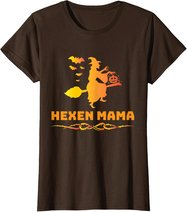 Halloween Hexen Mama Hexe Auf Besen Hexenkostüm T-Shirt