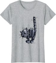 Freche Schwarze Katze T Shirt Katzenmotiv Für Katzenfreunde
