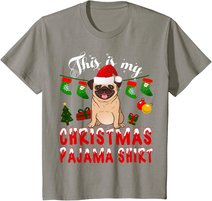 This Is My Christmas Pajama Shirt Pug Gift Kid X-Mas T-Shirt