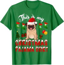 This Is My Christmas Pajama Shirt Pug Gift Kid X-Mas T-Shirt