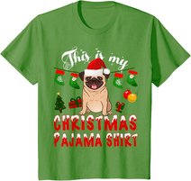 This Is My Christmas Pajama Shirt Pug Gift Kid X-Mas T-Shirt