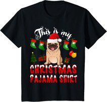 This Is My Christmas Pajama Shirt Pug Gift Kid X-Mas T-Shirt