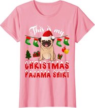 This Is My Christmas Pajama Shirt Pug Gift Kid X-Mas T-Shirt