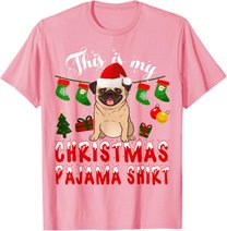 This Is My Christmas Pajama Shirt Pug Gift Kid X-Mas T-Shirt