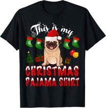 This Is My Christmas Pajama Shirt Pug Gift Kid X-Mas T-Shirt