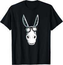 Lustiger Nerd Esel T Shirt I Tiermotiv Funshirt T-Shirt T-Shirt