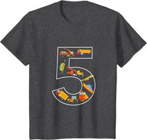 Kinder Kinder Geburtstag 5 Jahre Fahrzeuge Jungen 5. Geburtstag T-Shirt
