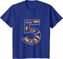 Kinder Kinder Geburtstag 5 Jahre Fahrzeuge Jungen 5. Geburtstag T-Shirt