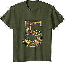 Kinder Kinder Geburtstag 5 Jahre Fahrzeuge Jungen 5. Geburtstag T-Shirt