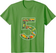 Kinder Kinder Geburtstag 5 Jahre Fahrzeuge Jungen 5. Geburtstag T-Shirt